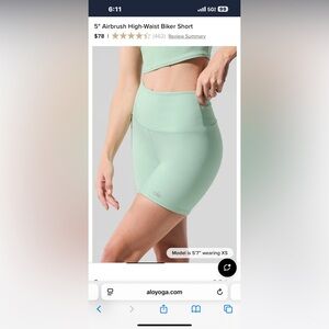 ALO Yoga Women's Pastel Green Bike Shorts